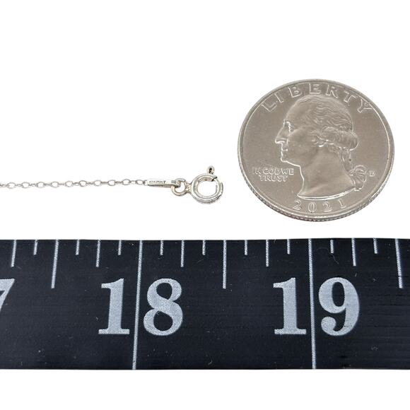 Cable Link Chain Necklace | Vintage Italian Sterling Silver 925 18.5" - Picture 2 of 7